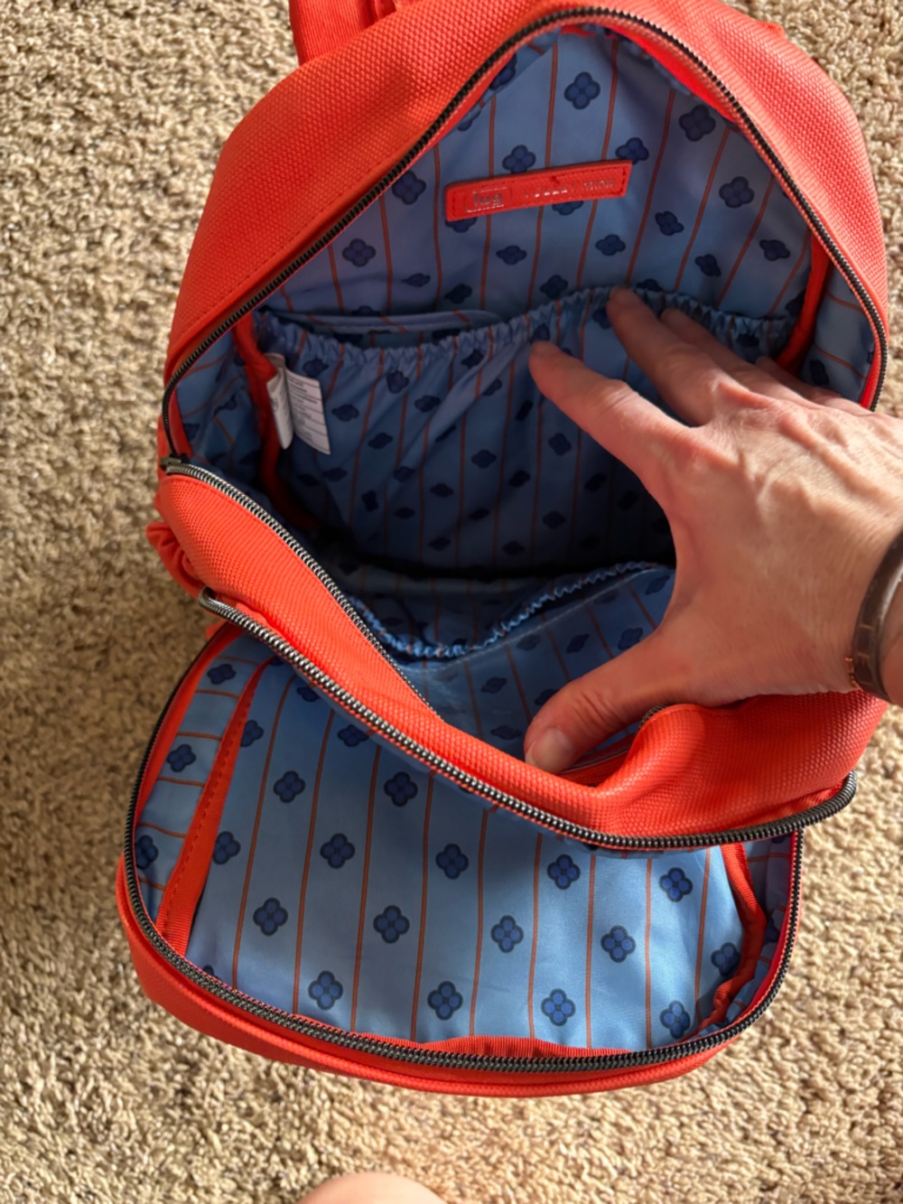 LUG Bright Orange Quilted Mini Backpack - Picture 4 of 6